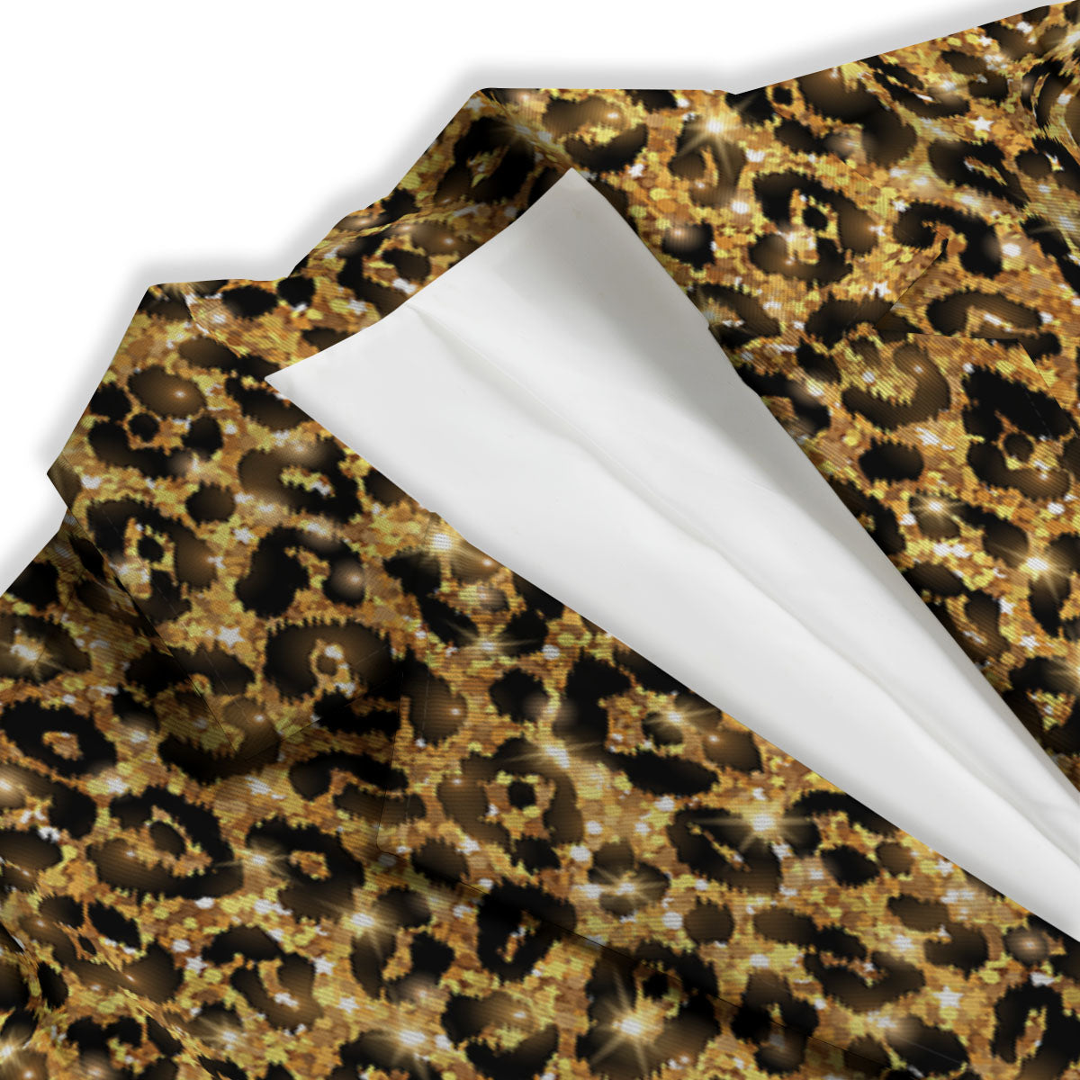 Leopard Glitter Gold Print Women's Blazer-grizzshop
