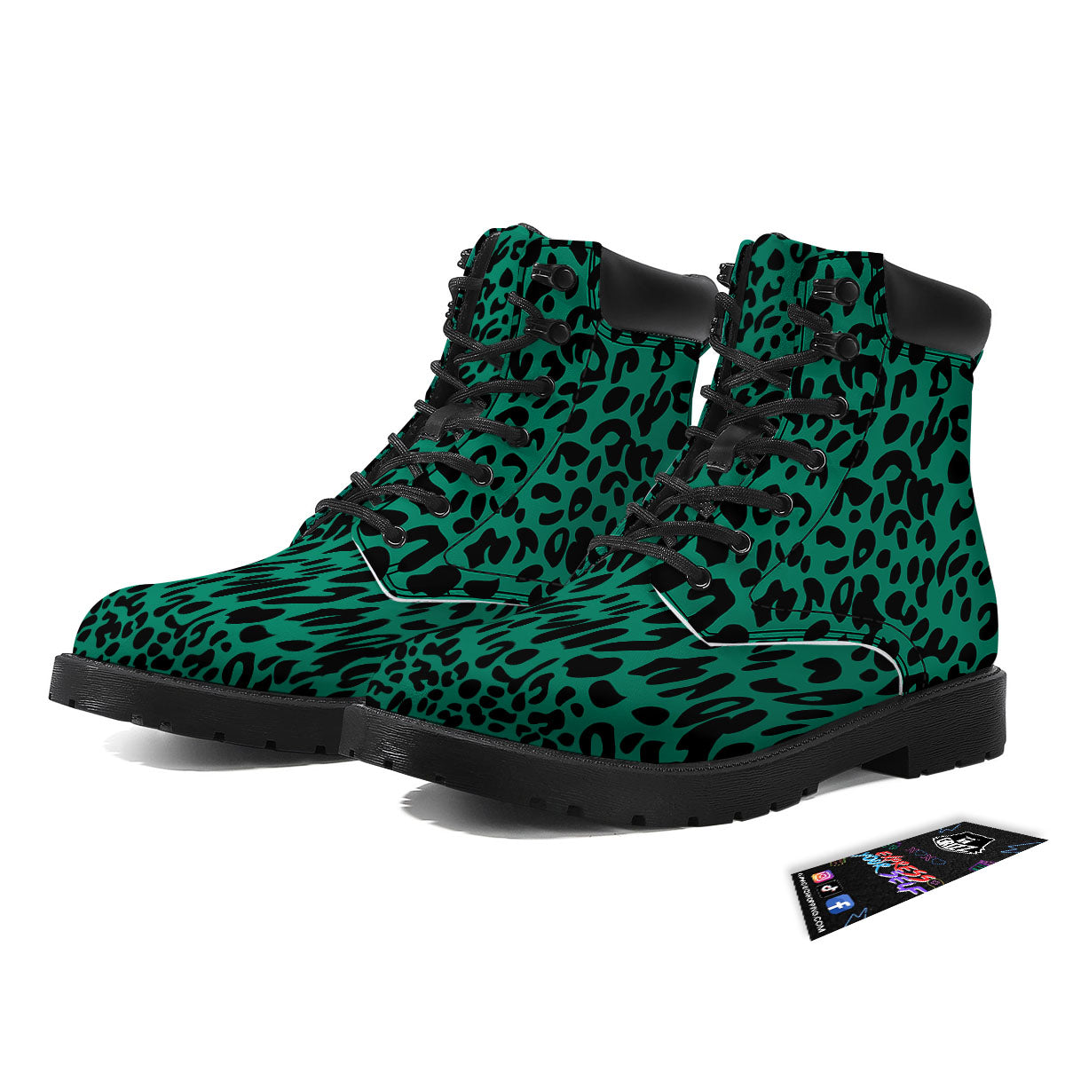Leopard Green Print Boots-grizzshop