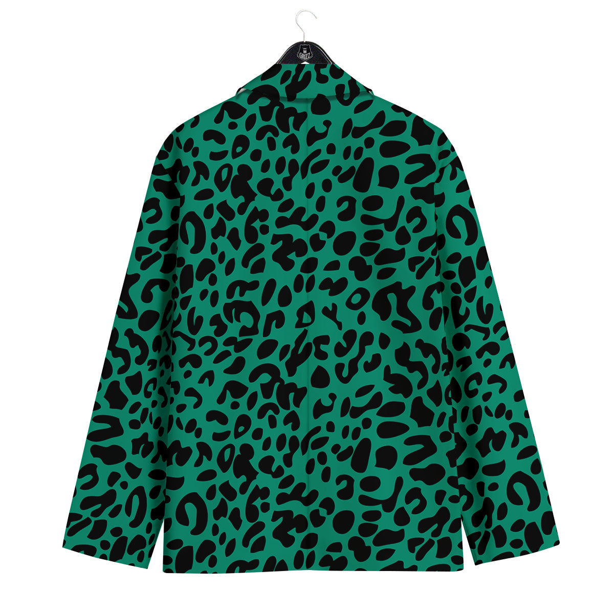 Leopard Green Print Men's Sport Coat-grizzshop