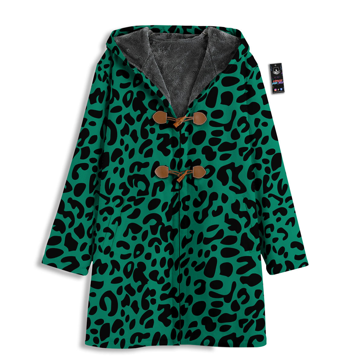 Leopard Green Print Men's Windbreaker Jacket-grizzshop