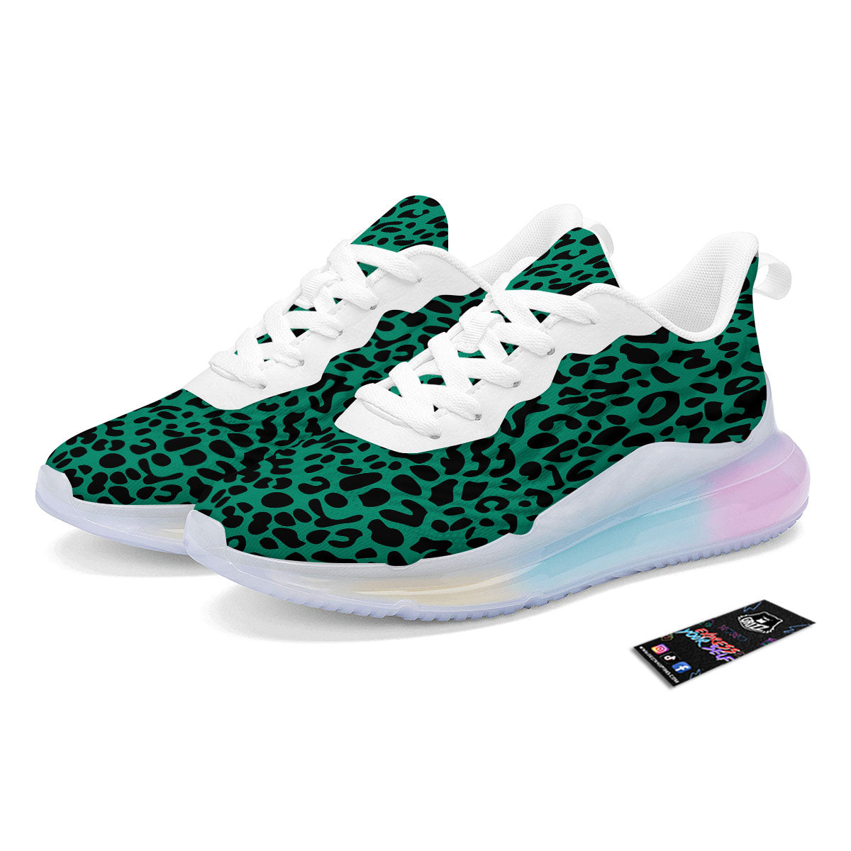 Leopard Green Print Running Sneakers-grizzshop
