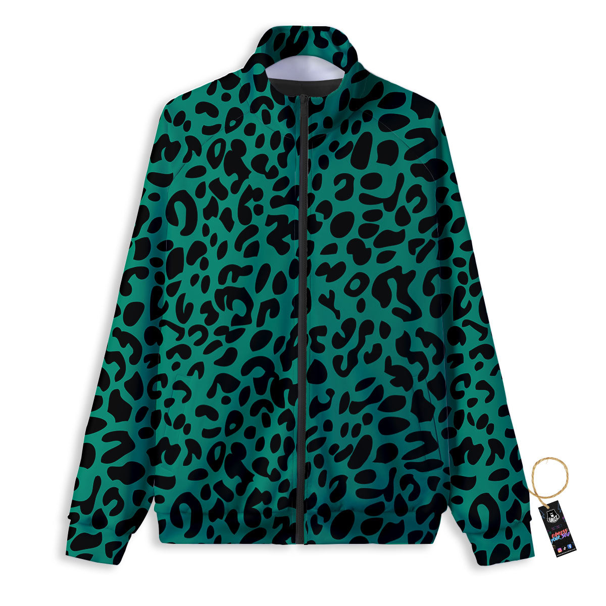 Leopard Green Print Track Jacket-grizzshop