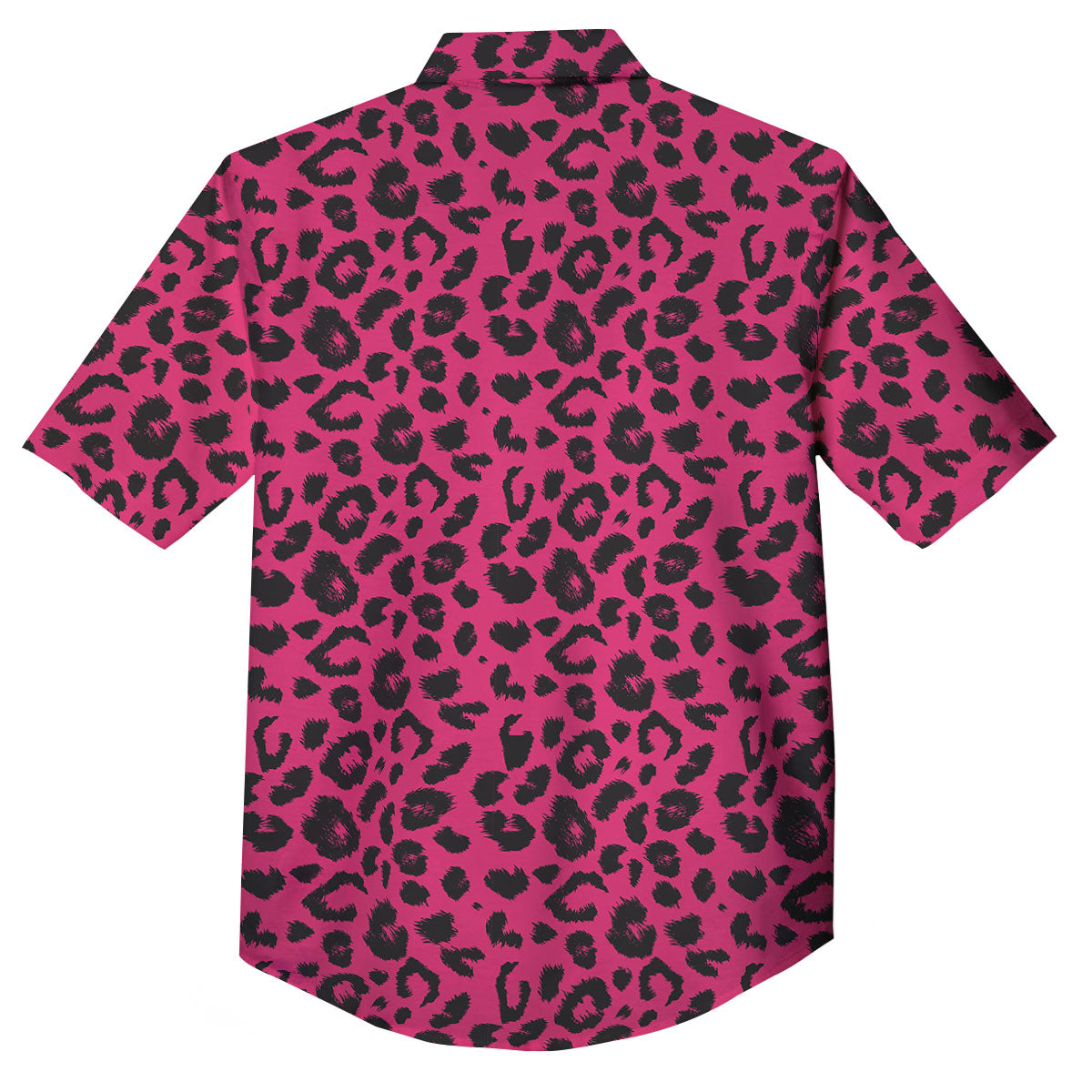 Leopard Hot Pink Print Button Up Shirt-grizzshop