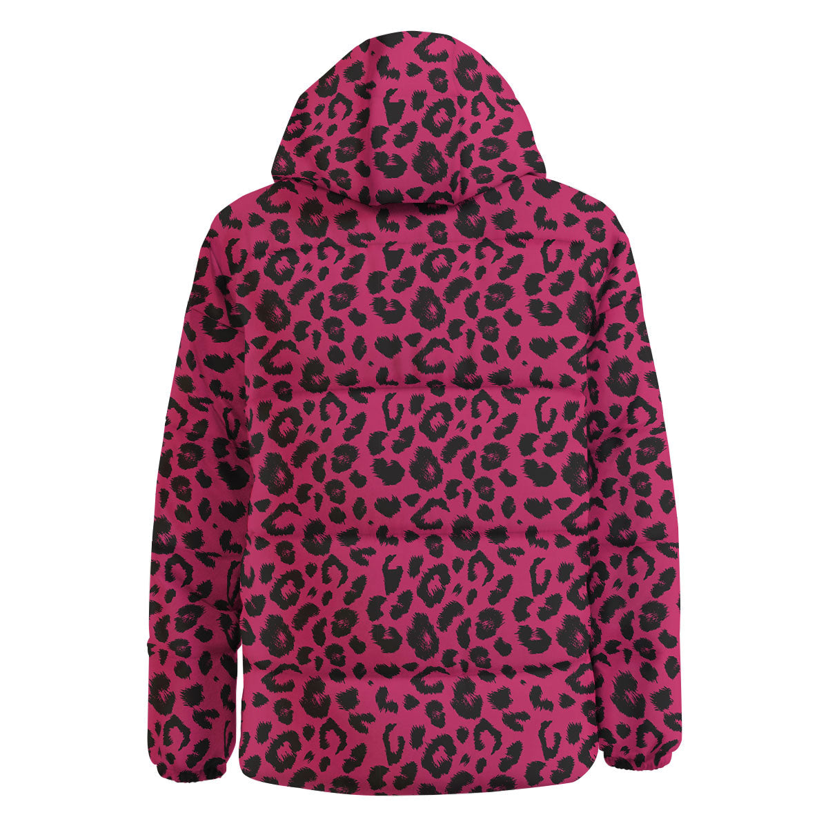 Leopard Hot Pink Print Down Jacket-grizzshop