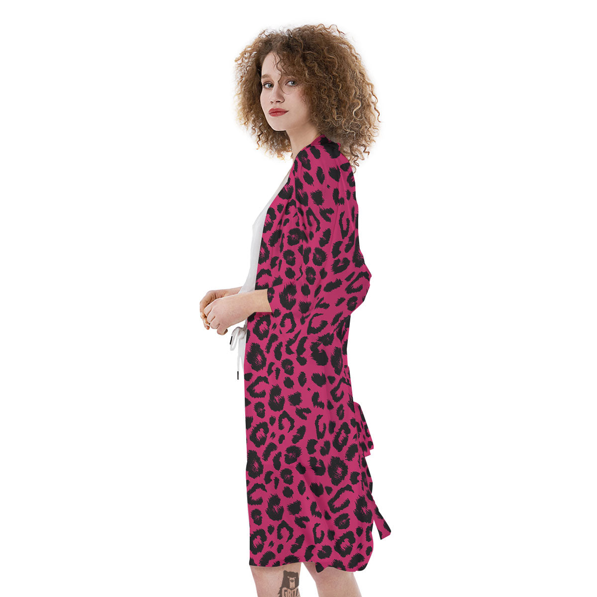 Leopard Hot Pink Print Kimono-grizzshop