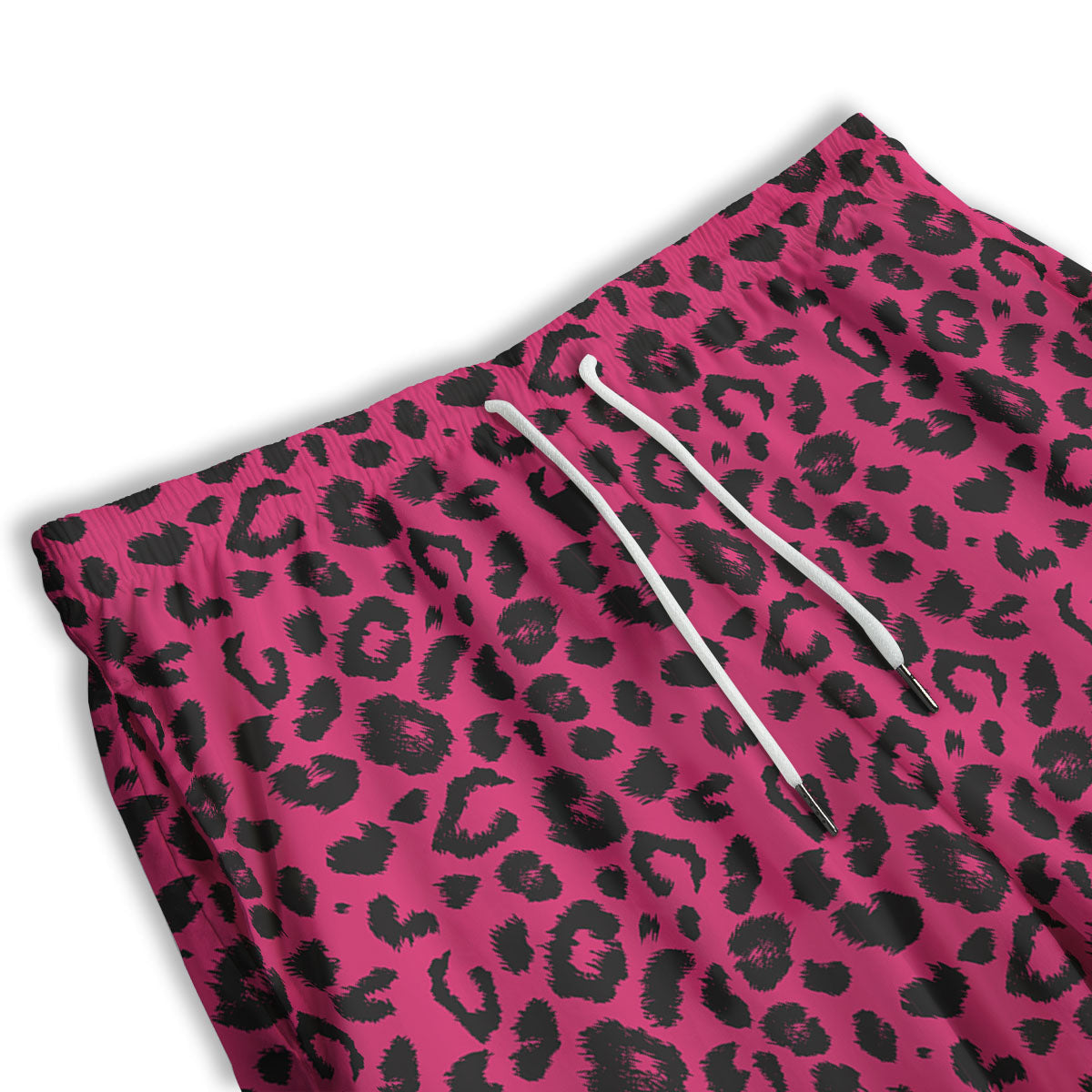 Leopard Hot Pink Print Men's Athletic Shorts