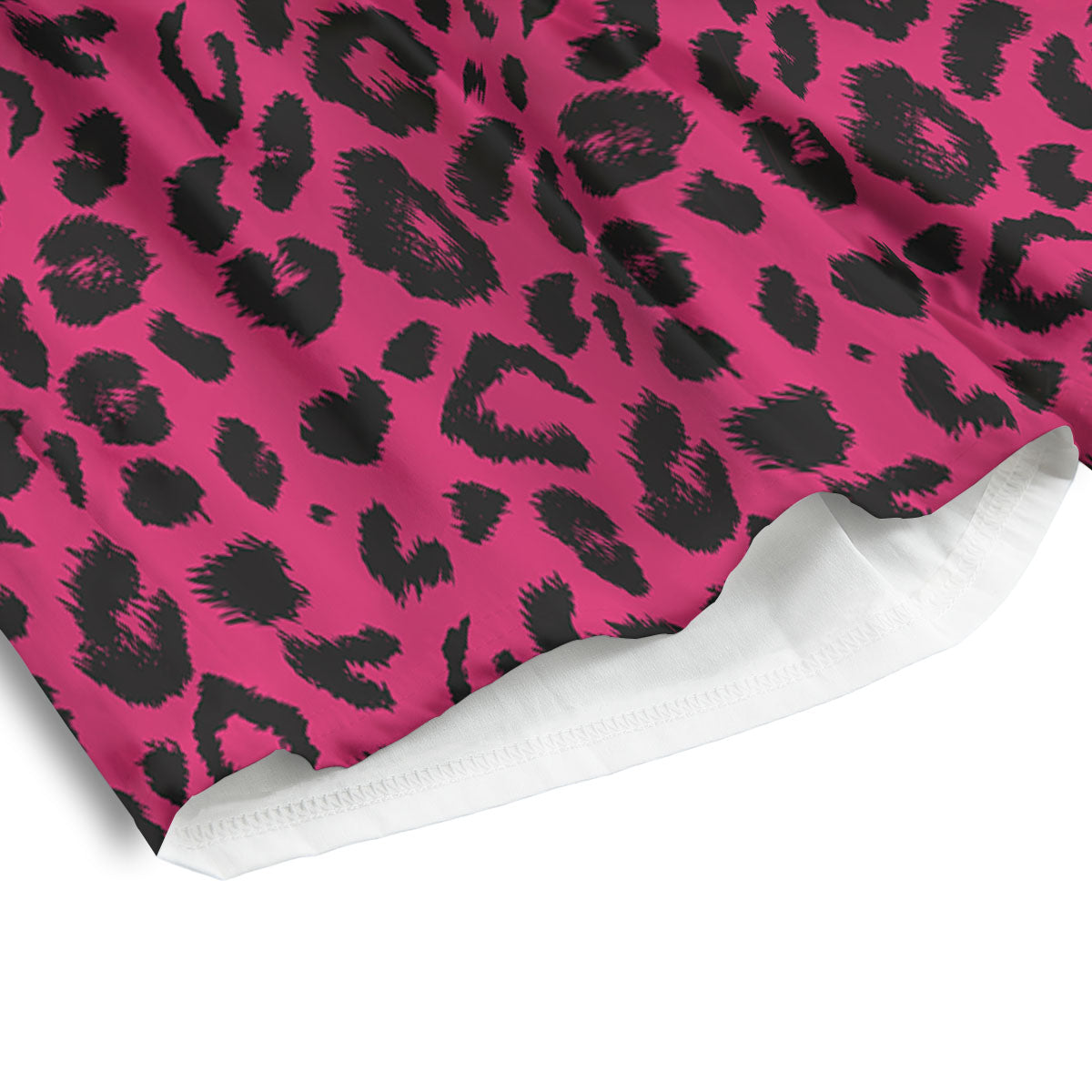Leopard Hot Pink Print Men's Athletic Shorts