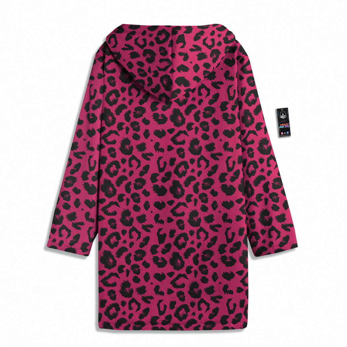 Leopard Hot Pink Print Men's Windbreaker Jacket-grizzshop