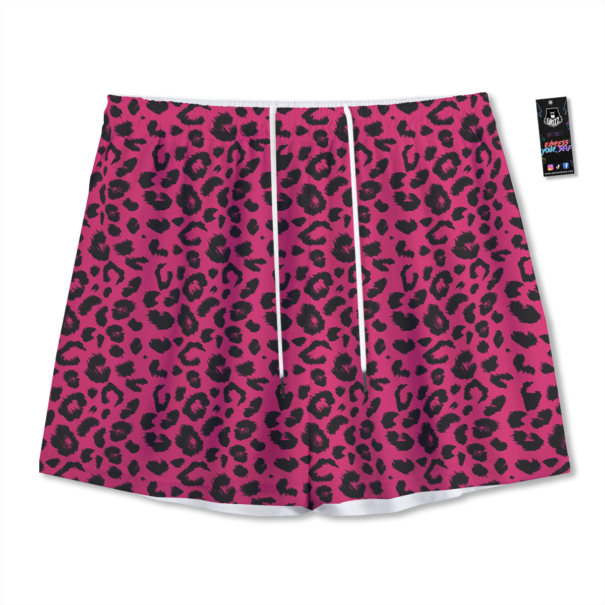 Leopard Hot Pink Print Mesh Shorts