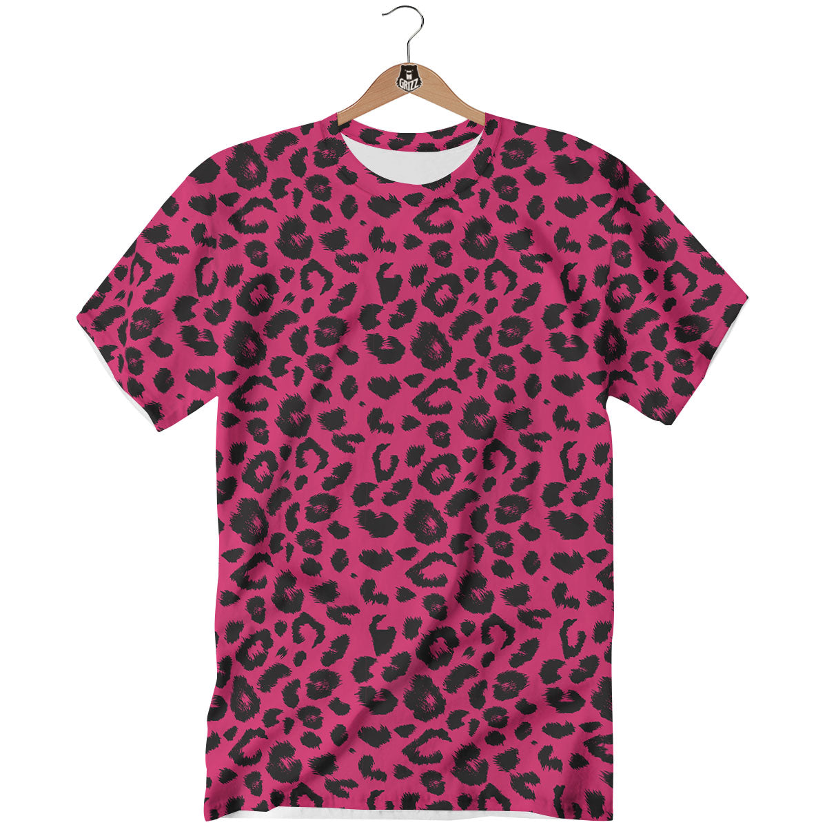 Leopard Hot Pink Print T-Shirt-grizzshop