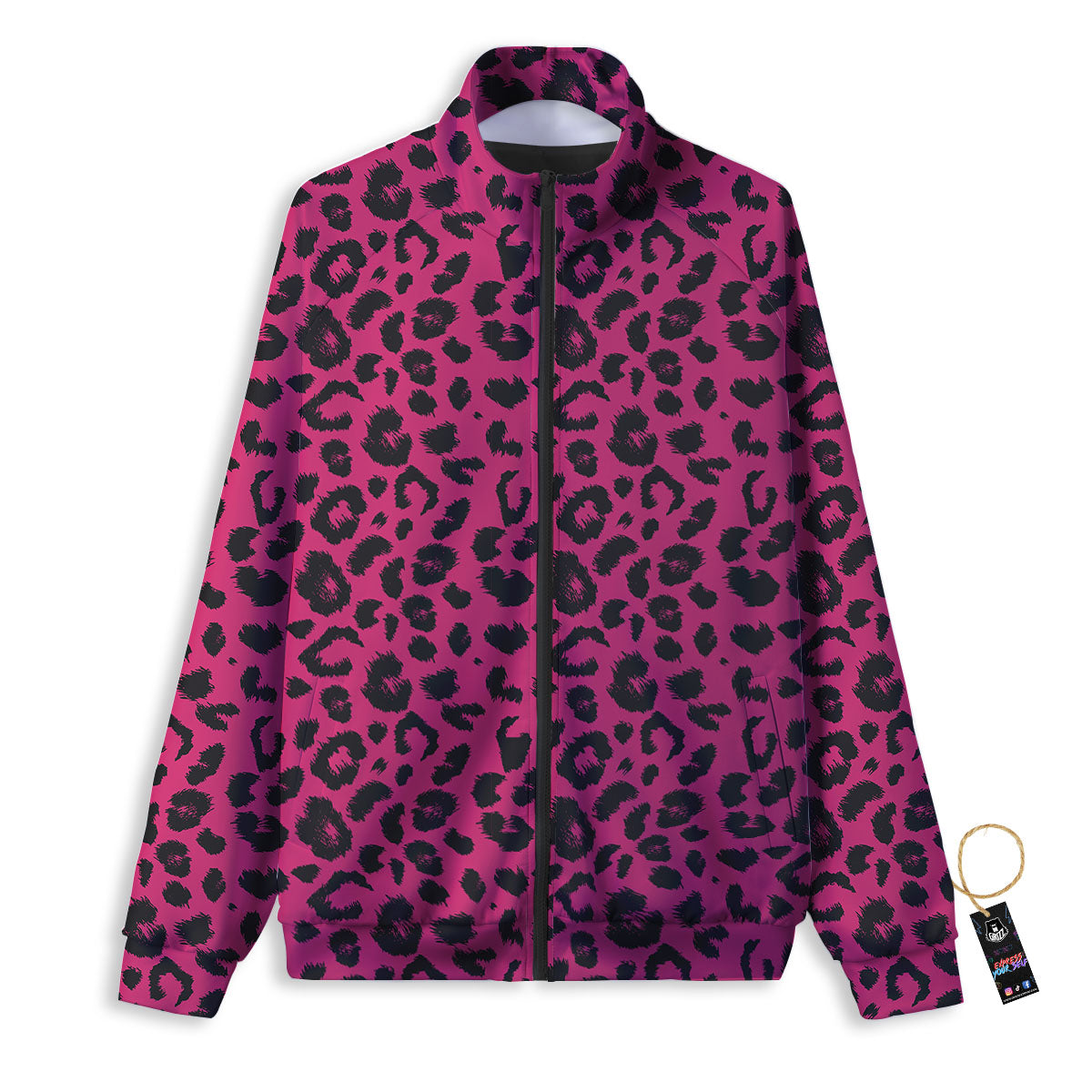 Leopard Hot Pink Print Track Jacket-grizzshop