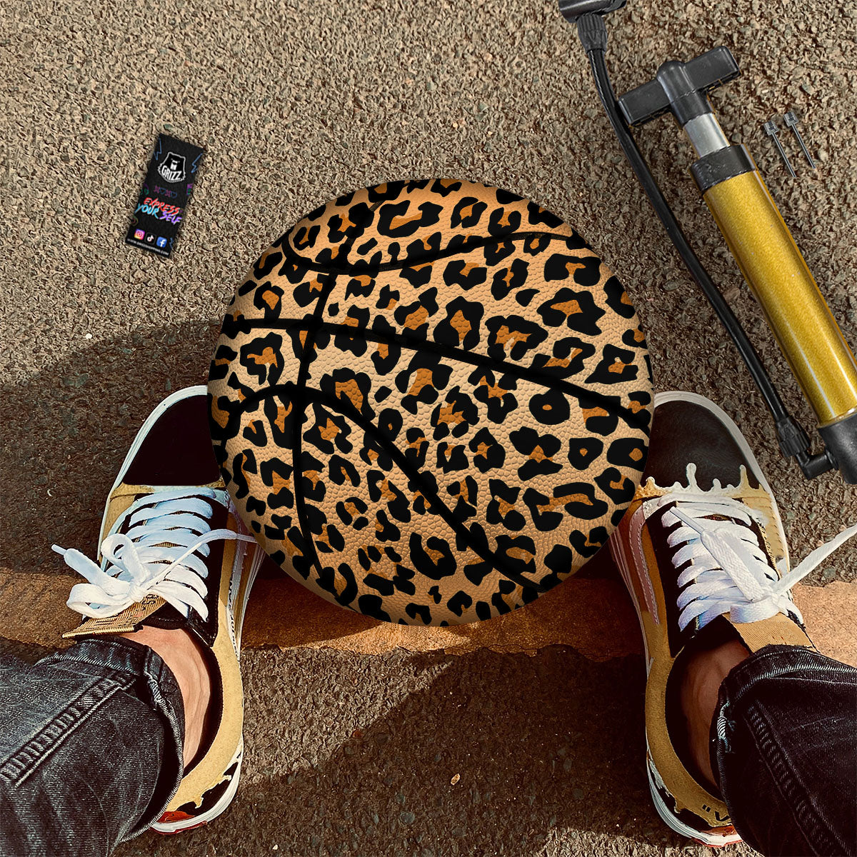 Leopard Orange Print Basketball-grizzshop