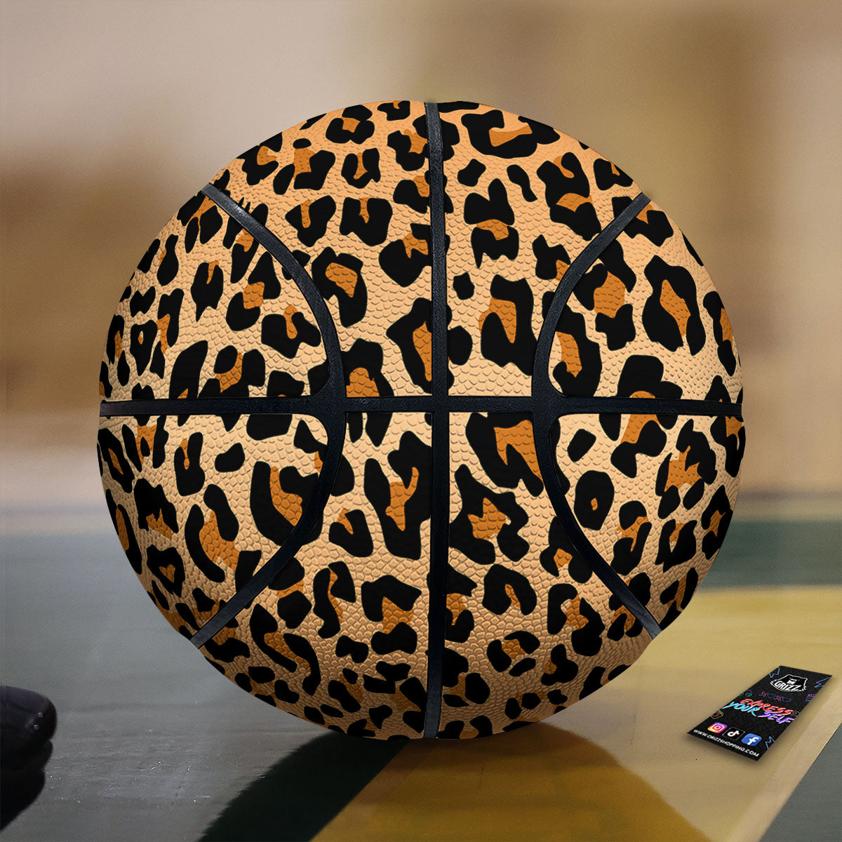 Leopard Orange Print Basketball-grizzshop