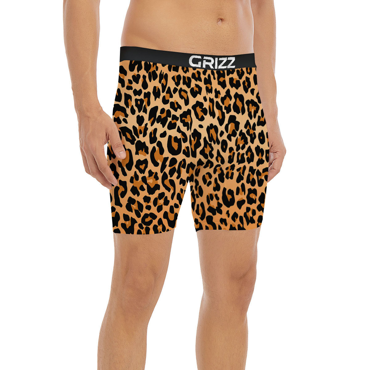 Leopard Orange Print Boxer Briefs-grizzshop