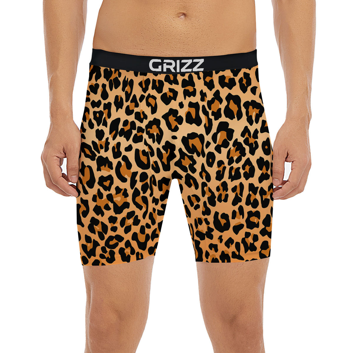 Leopard Orange Print Boxer Briefs-grizzshop
