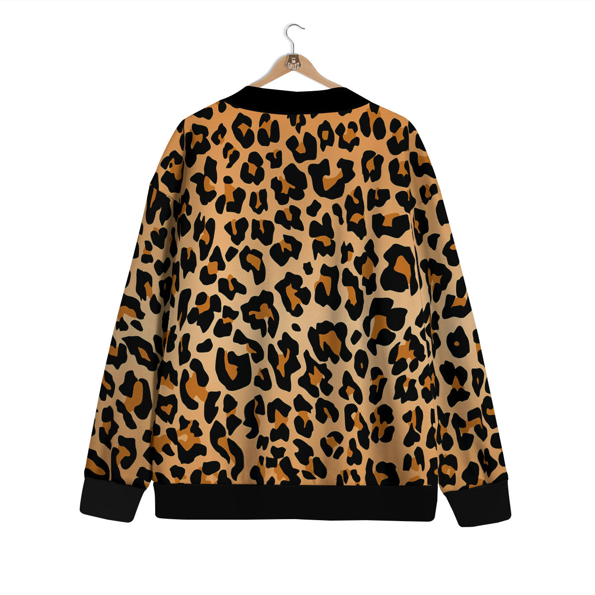Leopard Orange Print Cardigan-grizzshop