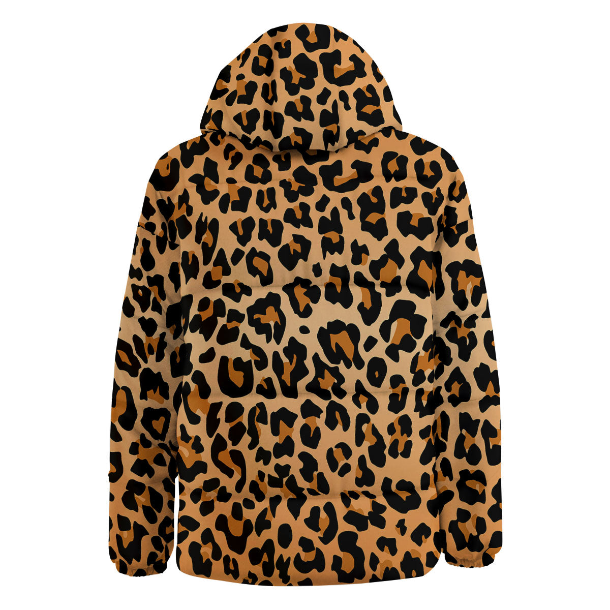 Leopard Orange Print Down Jacket-grizzshop