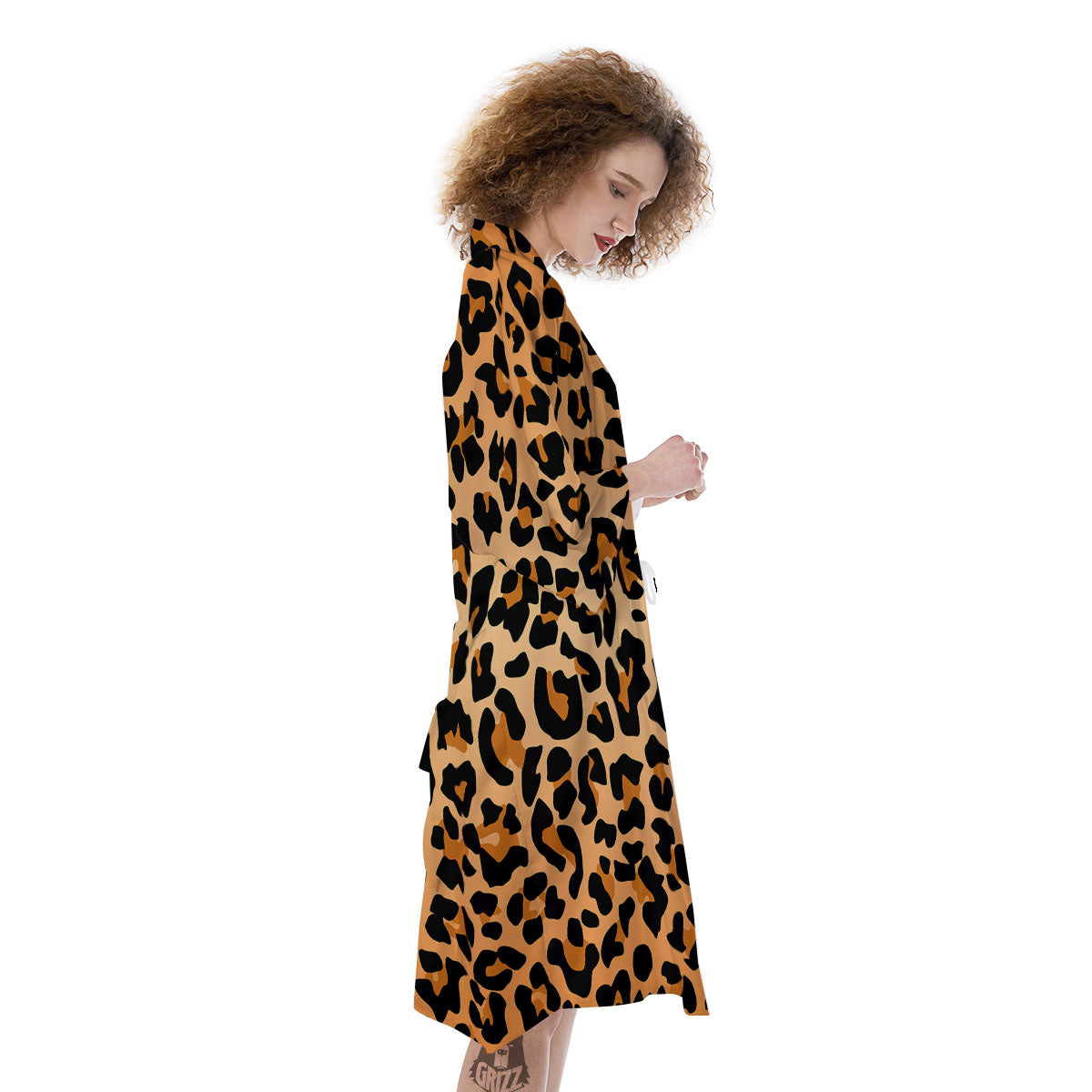Leopard Orange Print Kimono-grizzshop