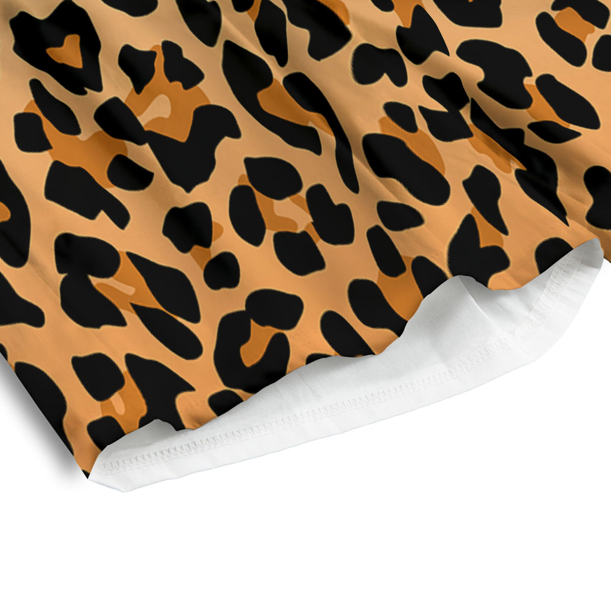 Leopard Orange Print Men's Athletic Shorts