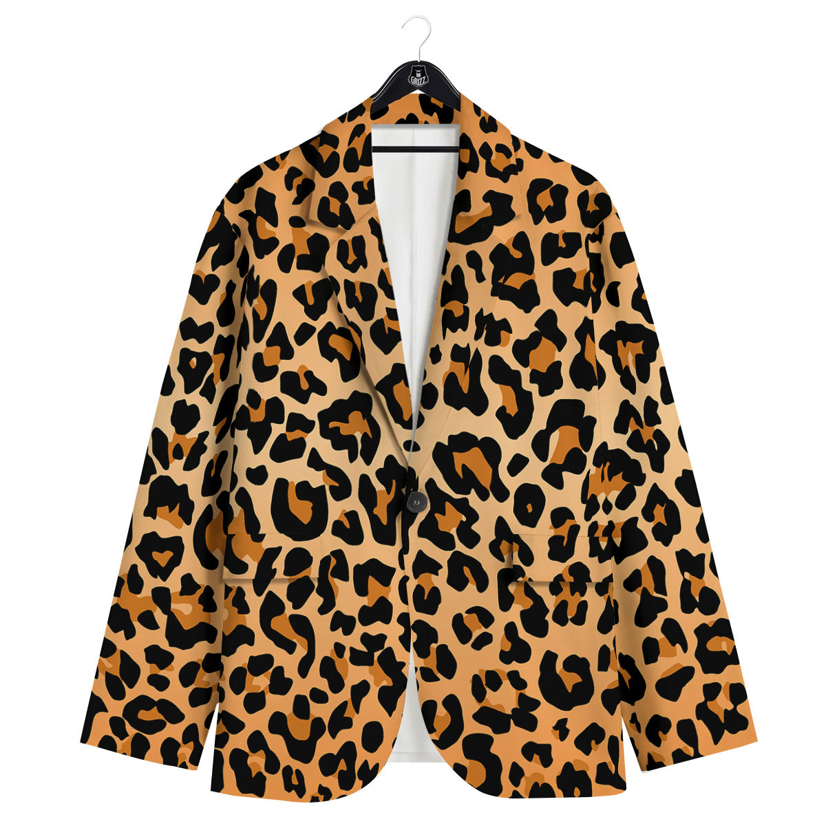 Leopard Orange Print Men's Sport Coat-grizzshop
