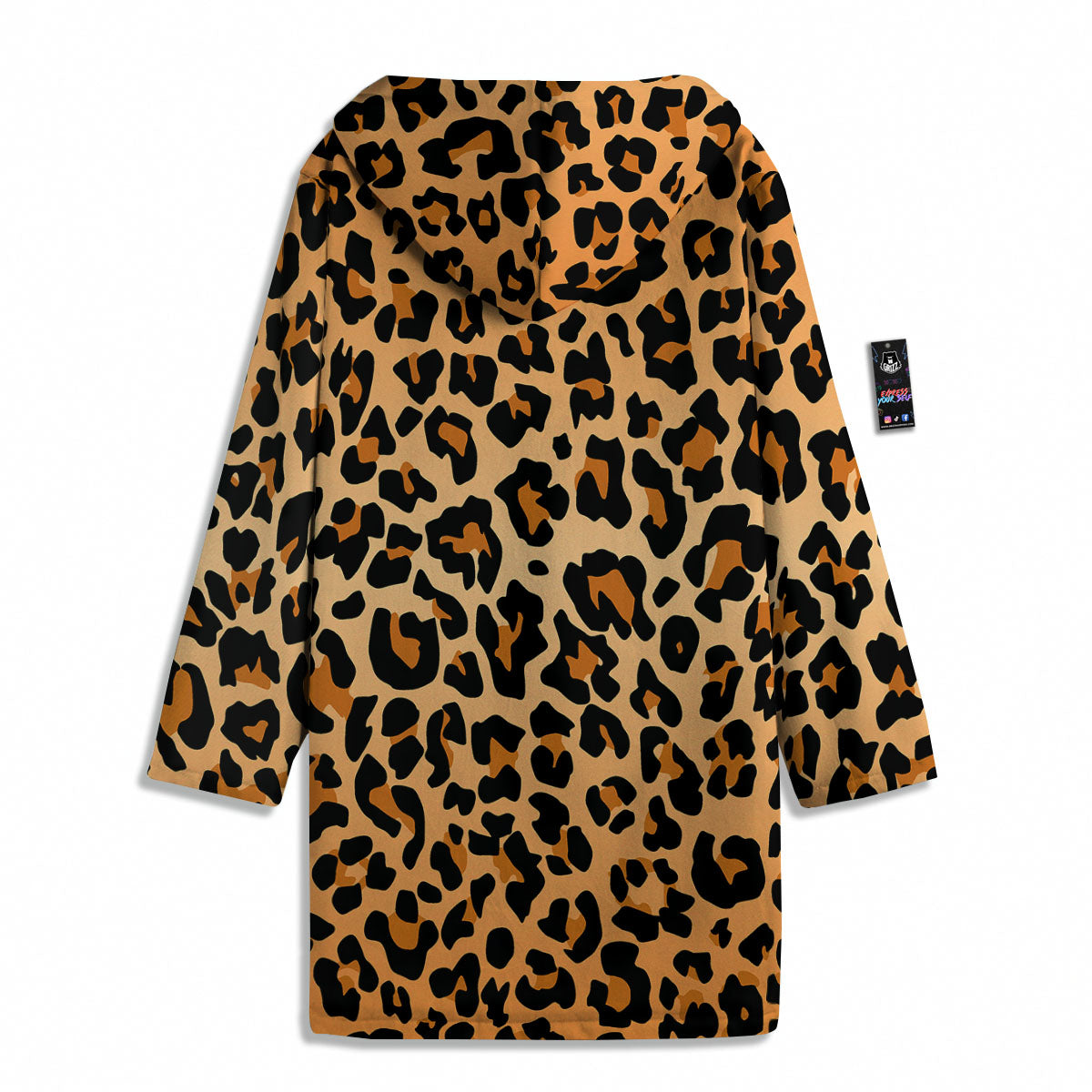 Leopard Orange Print Men's Windbreaker Jacket-grizzshop