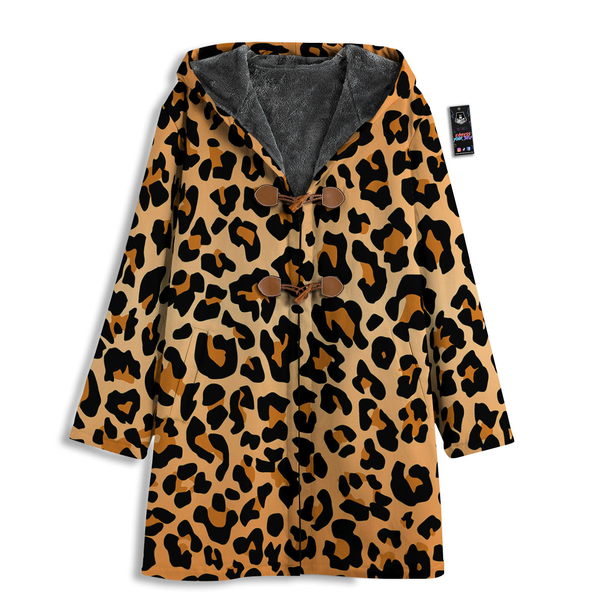 Leopard Orange Print Men's Windbreaker Jacket-grizzshop