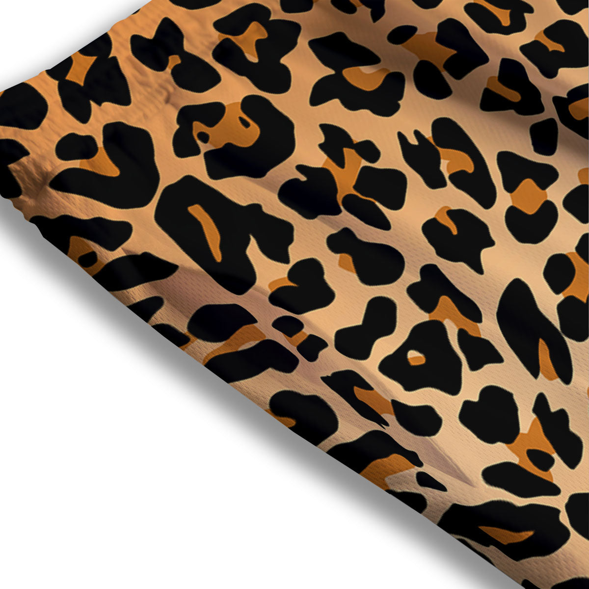 Leopard Orange Print Mesh Shorts