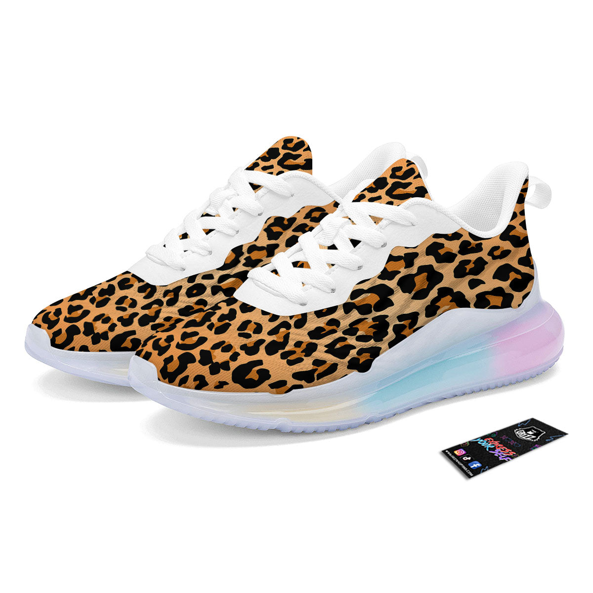 Leopard Orange Print Running Sneakers-grizzshop