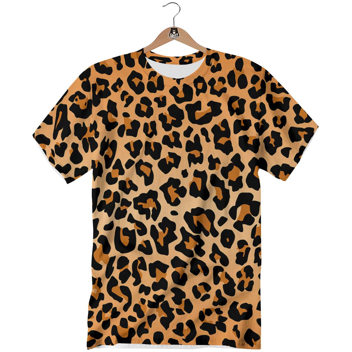 Leopard Orange Print T-Shirt-grizzshop