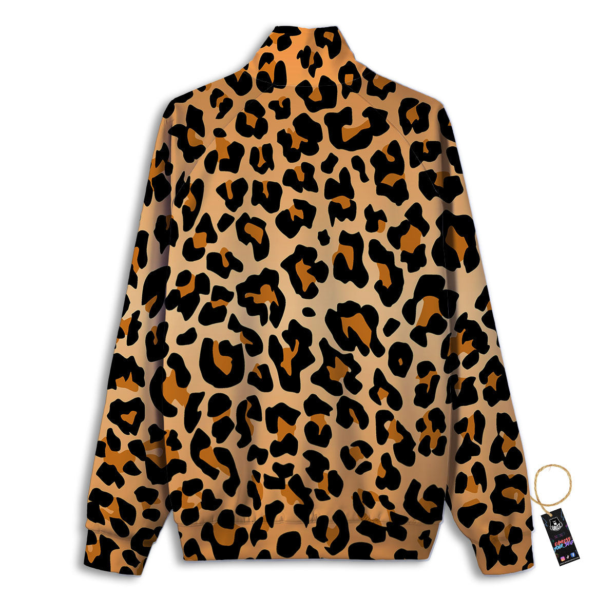 Leopard Orange Print Track Jacket-grizzshop