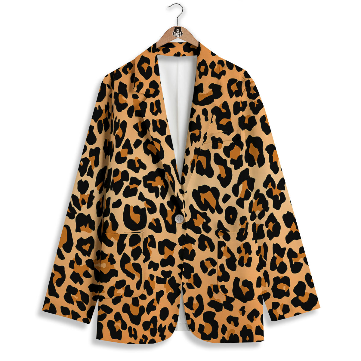 Leopard Orange Print Women's Blazer-grizzshop