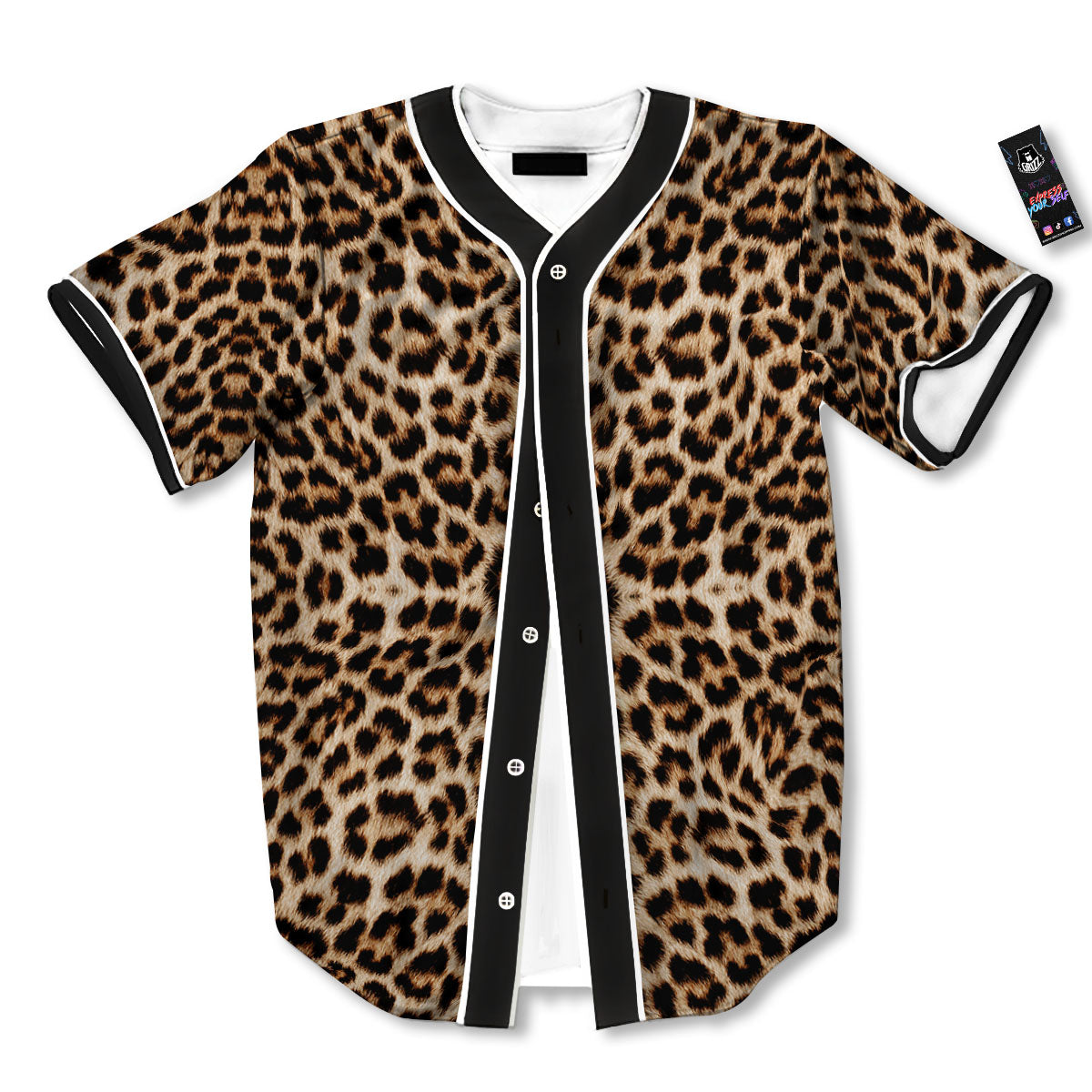 Leopard Pattern Baseball Jersey-grizzshop