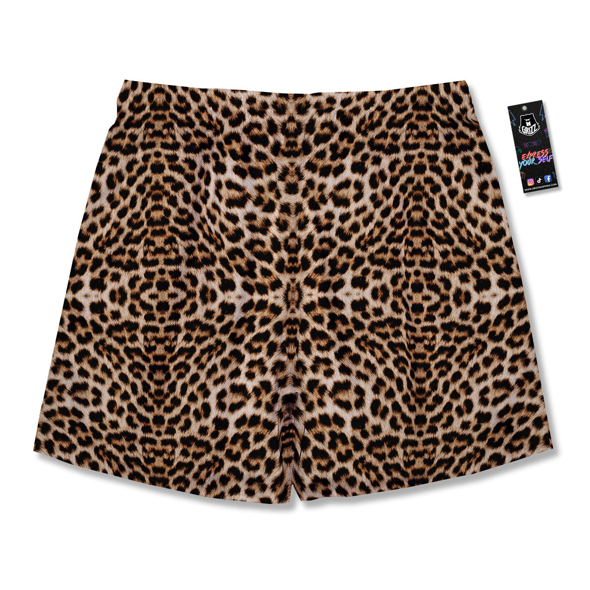 Leopard Pattern Men's Running Shorts-grizzshop