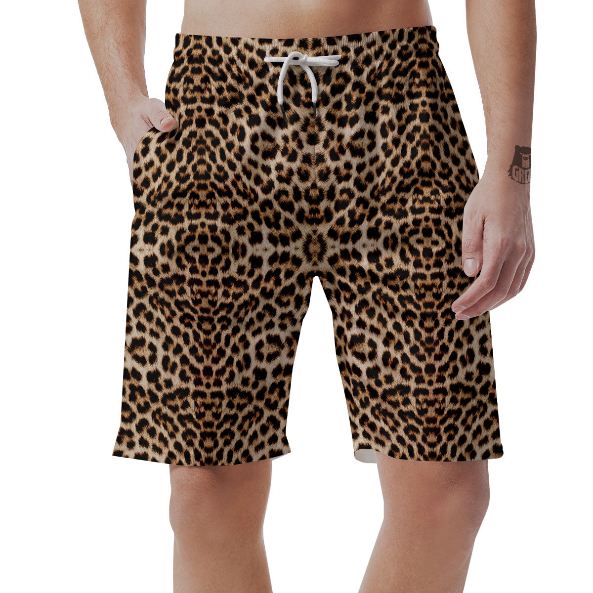 Leopard Pattern Men's Shorts-grizzshop