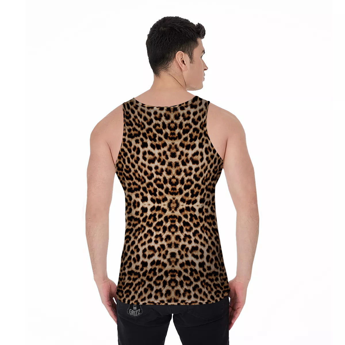 Leopard Pattern Men's Tank Top-grizzshop