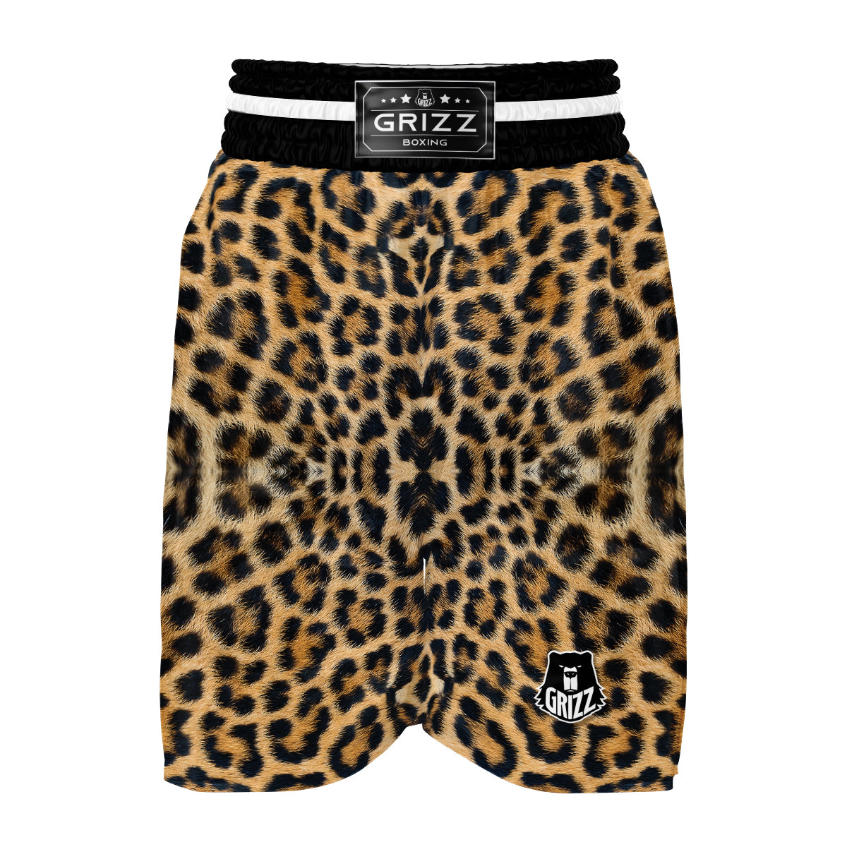 Leopard Pattern Print Boxing Shorts-grizzshop