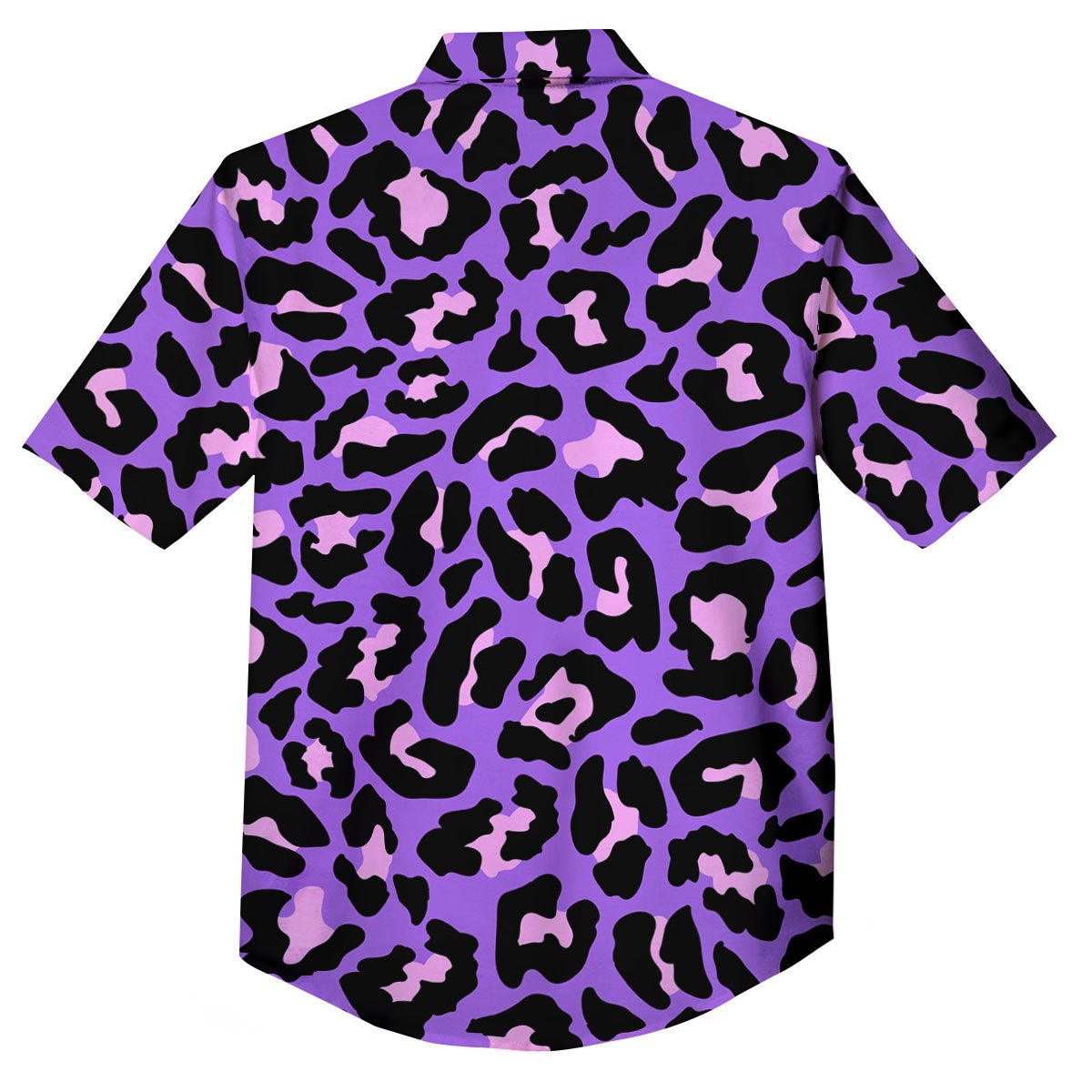 Leopard Pink And Purple Print Button Up Shirt-grizzshop