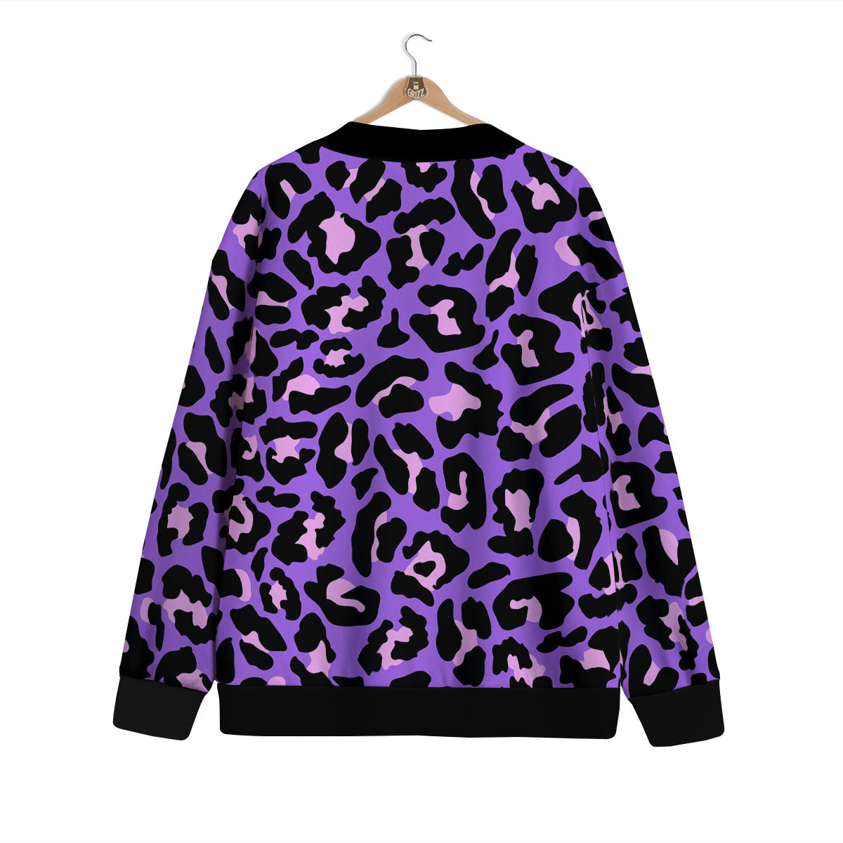 Leopard Pink And Purple Print Cardigan-grizzshop