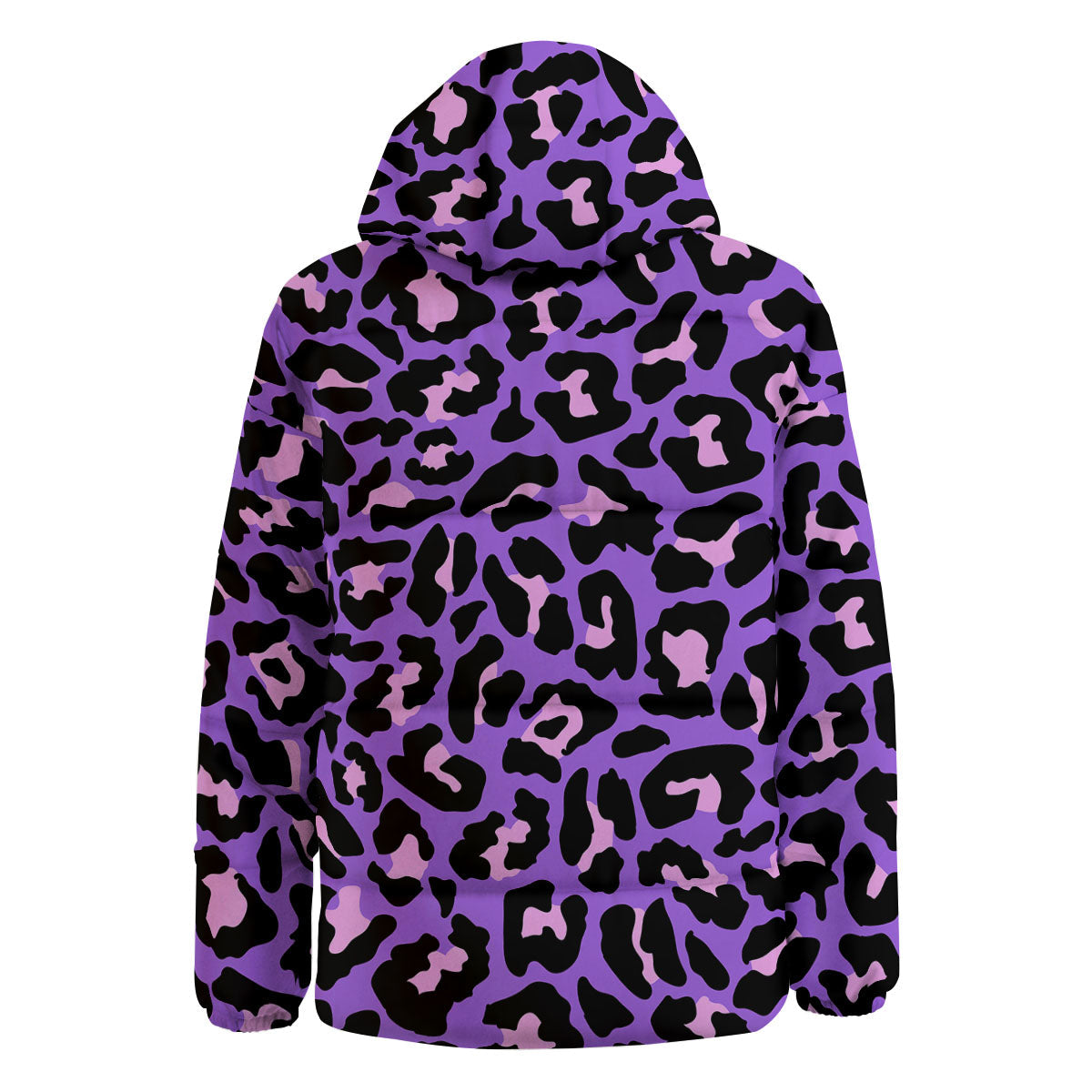 Leopard Pink And Purple Print Down Jacket-grizzshop