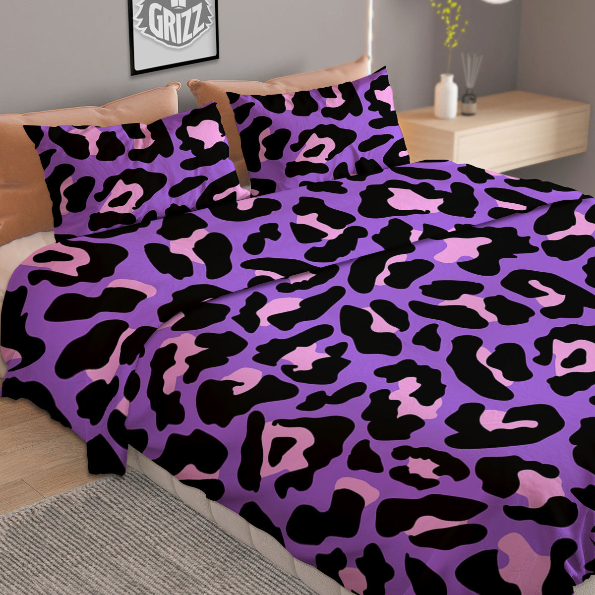 Leopard Turquoise Print Pattern Duvet Cover Bedding Set