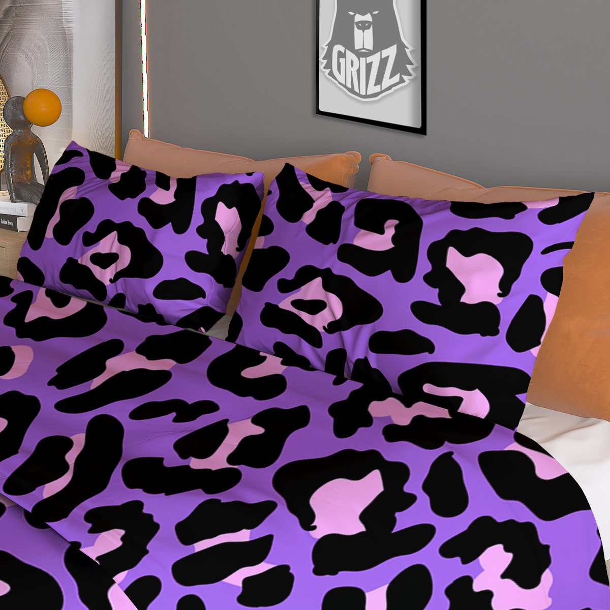 Leopard Turquoise Print Pattern Duvet Cover Bedding Set