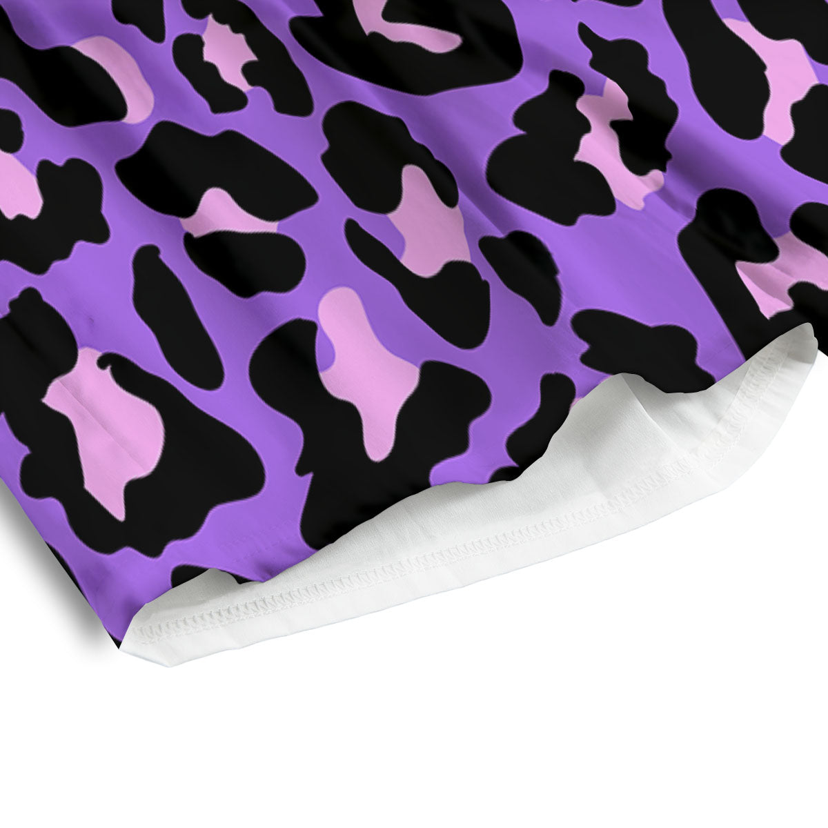 Leopard Pink And Purple Print Men's Athletic Shorts