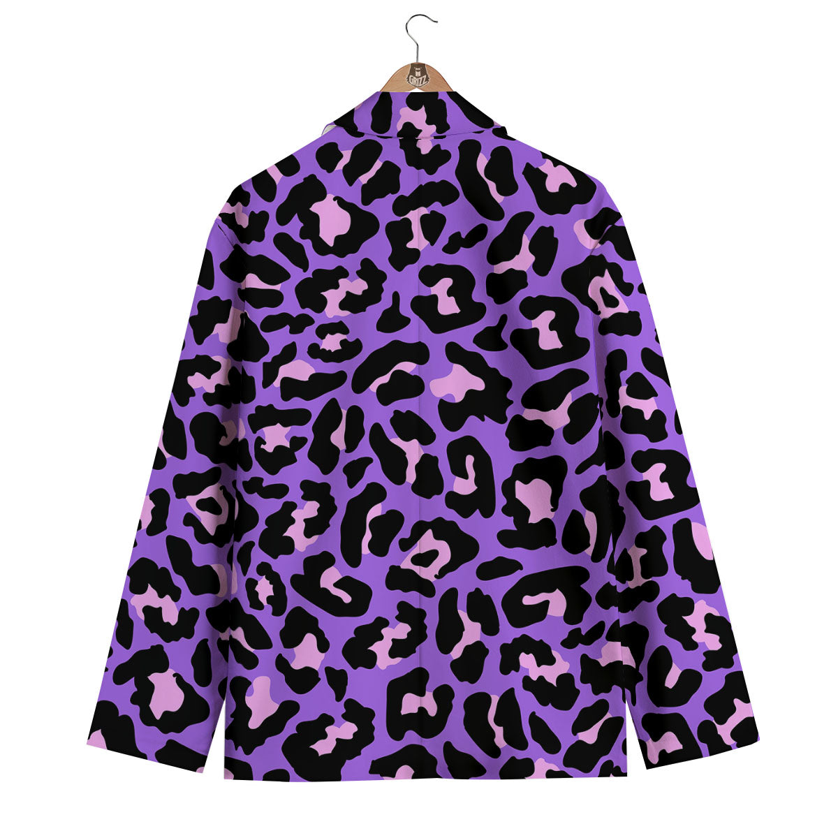 Leopard Pink And Purple Print Men's Blazer-grizzshop