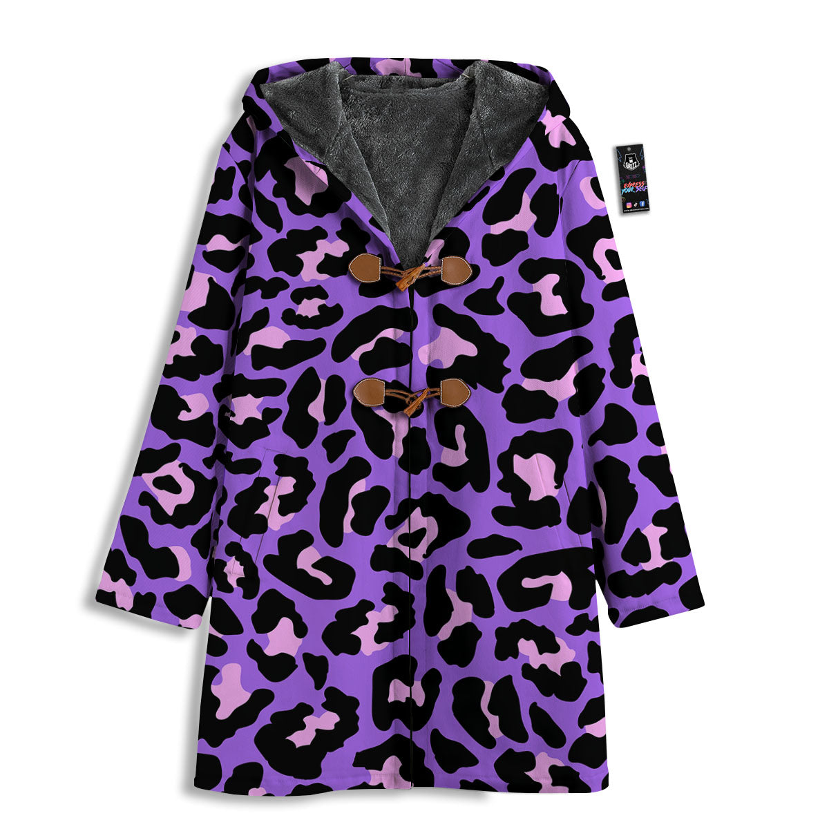 Leopard Pink And Purple Print Men's Windbreaker Jacket-grizzshop