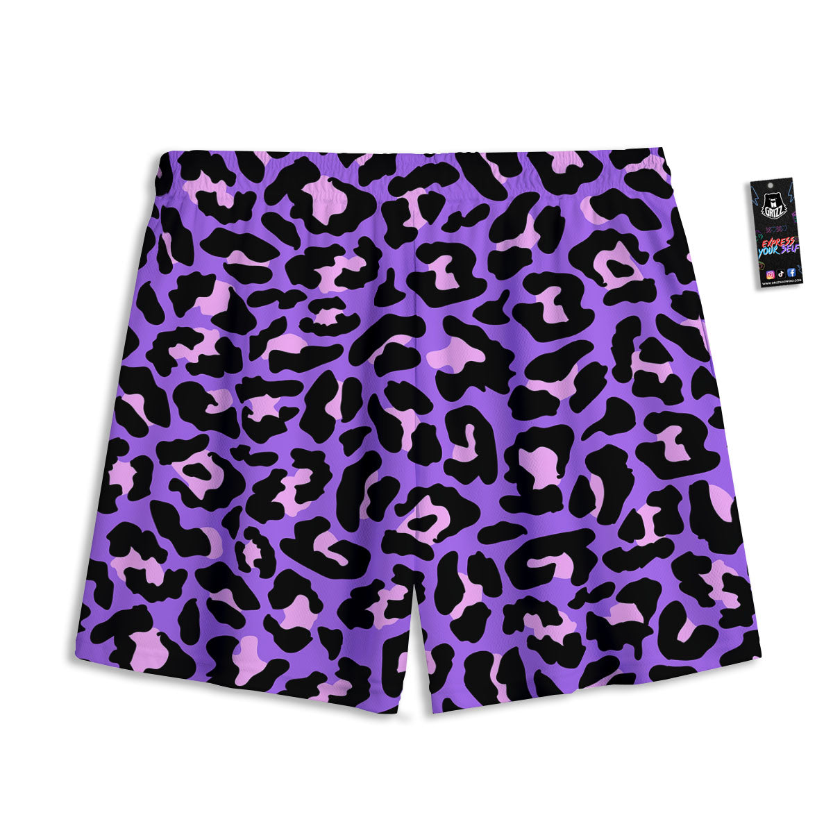 Leopard Pink And Purple Print Mesh Shorts