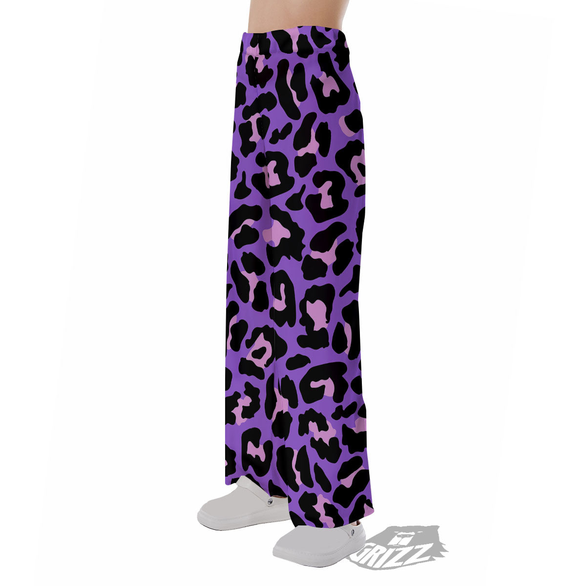 Leopard Pink And Purple Print Pajama Pants-grizzshop