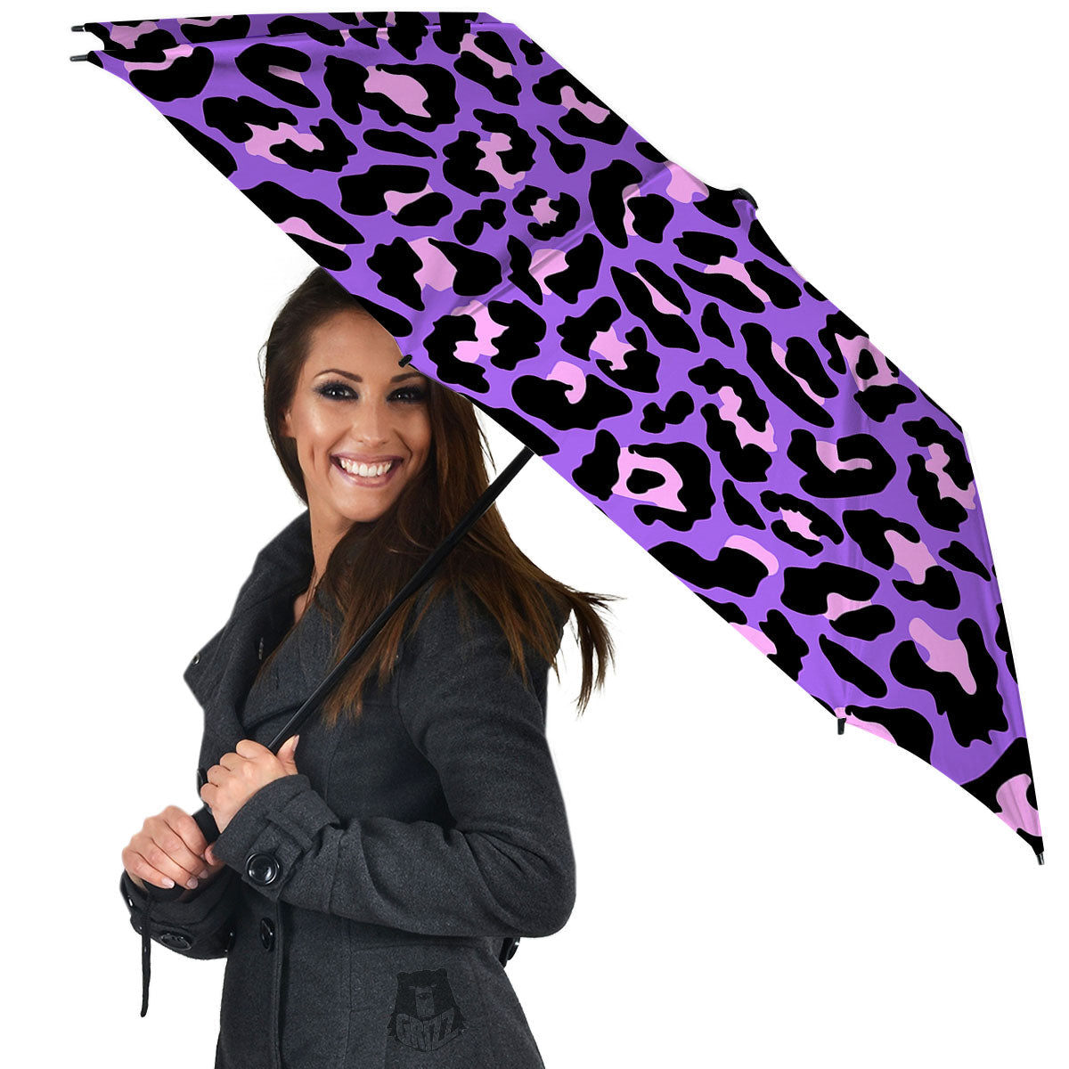 Leopard Pink And Purple Print Umbrella-grizzshop