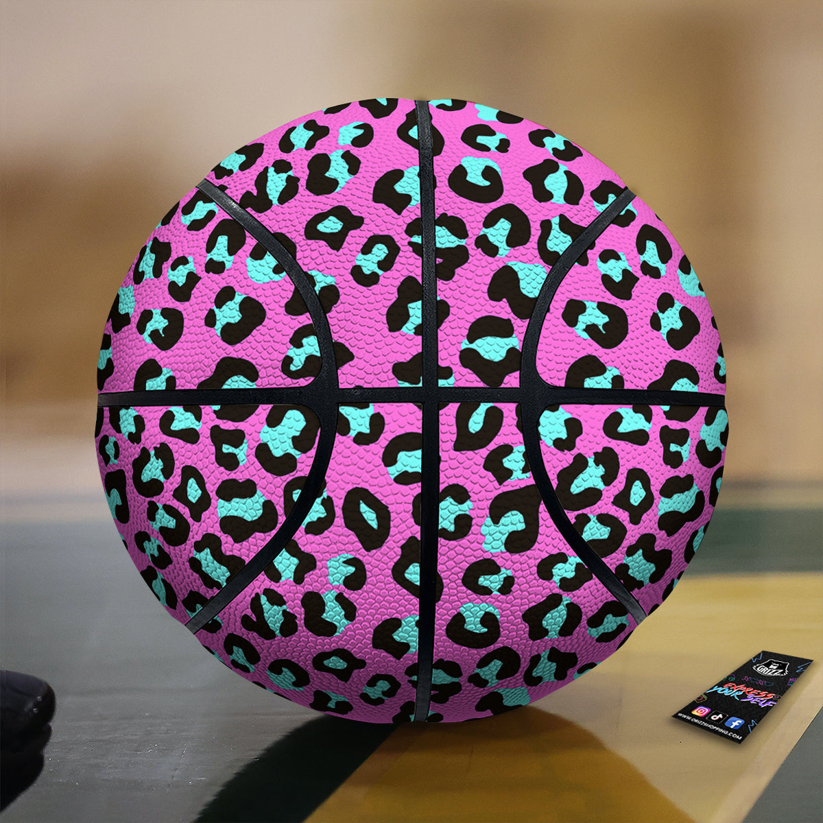 Leopard Pink And Turquoise Print Pattern Basketball