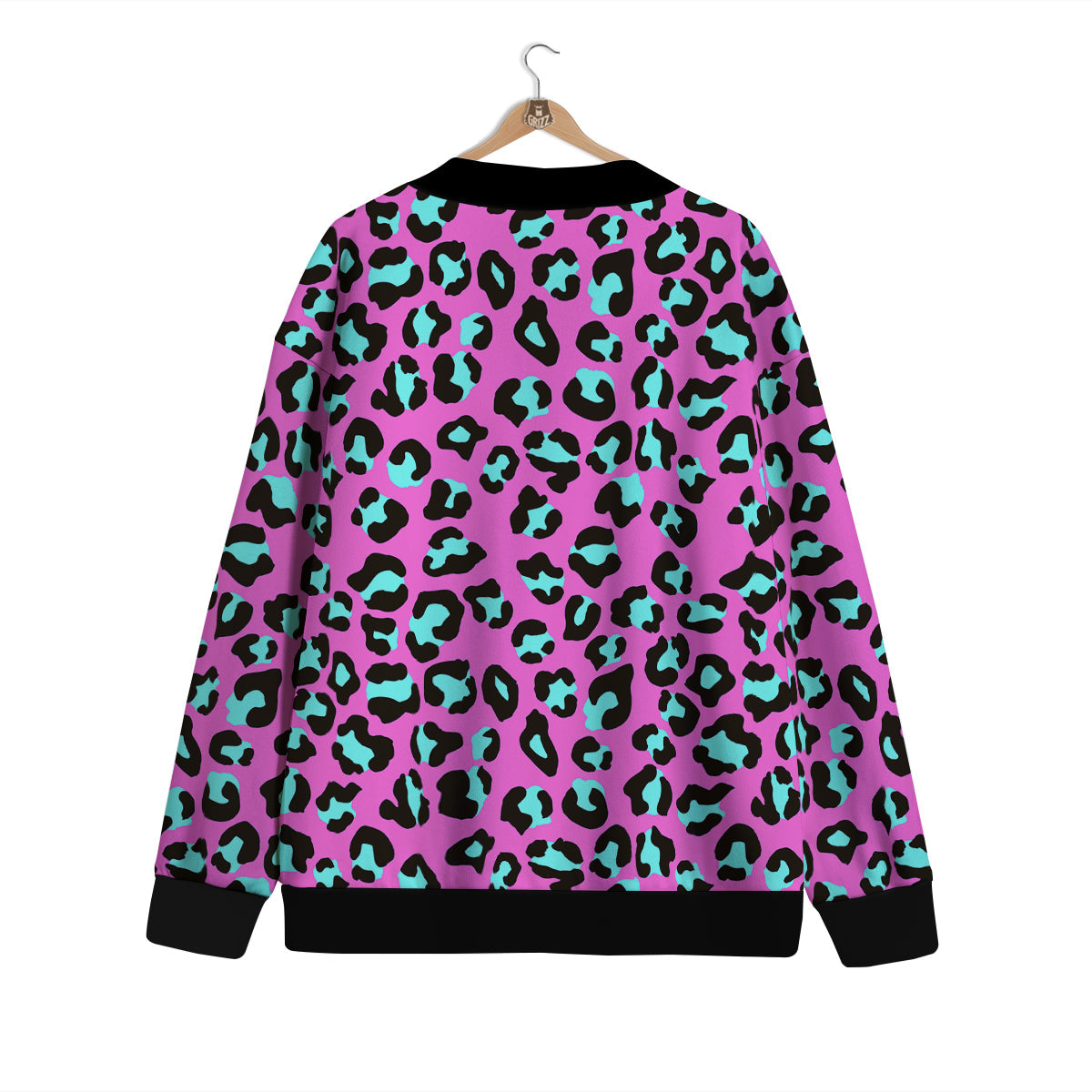 Leopard Pink And Turquoise Print Pattern Cardigan-grizzshop