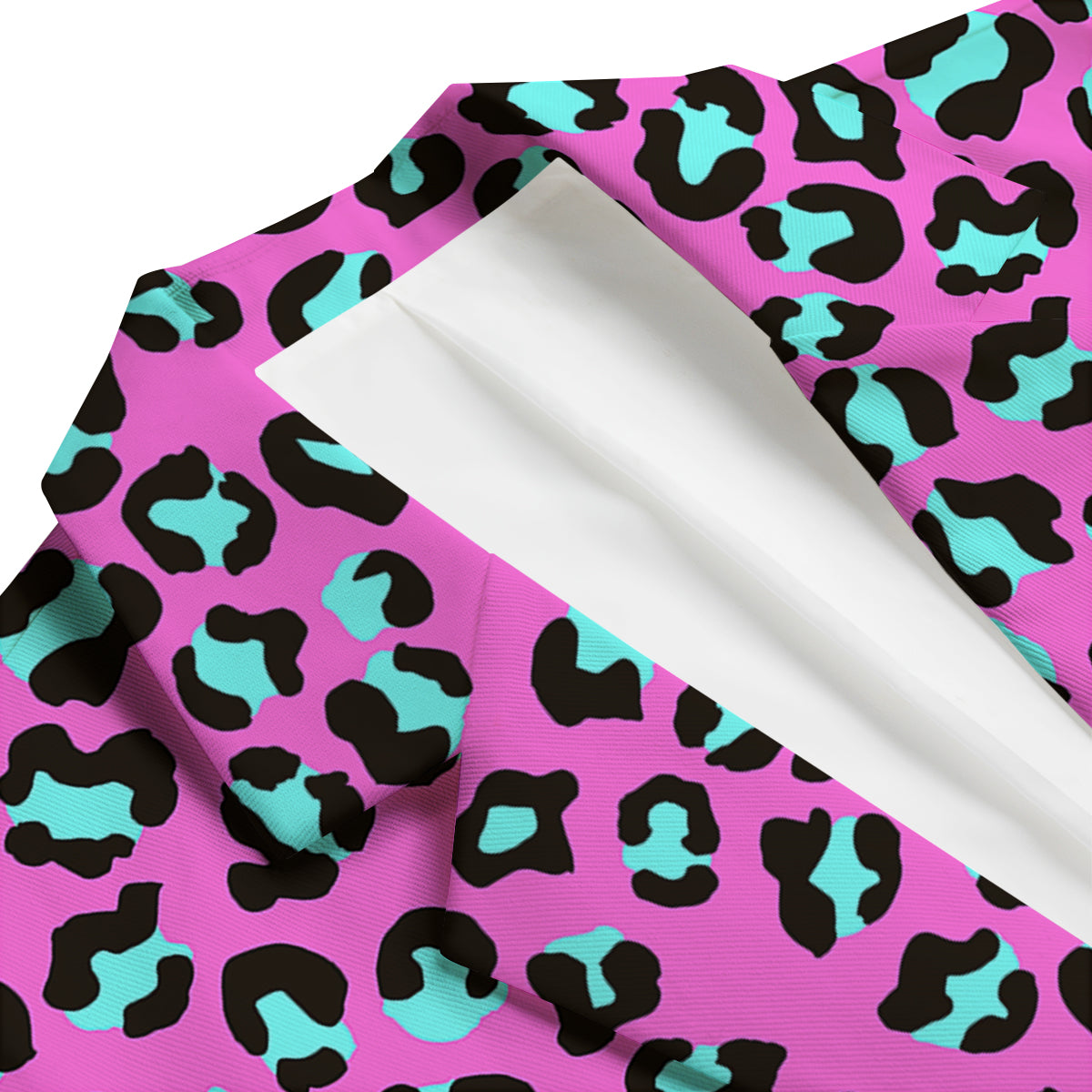 Leopard Pink And Turquoise Print Pattern Men's Blazer-grizzshop